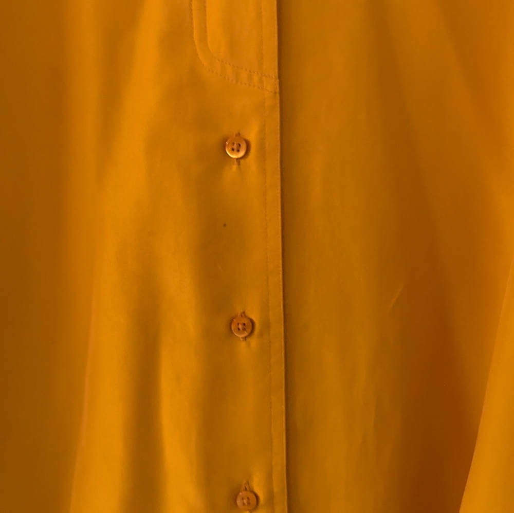 Dorothee Schumacher 100% Silk Blouse Orange Button Down Luxury Designer Size 4 - Picture 3 of 11